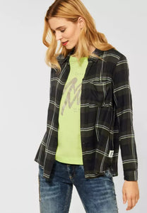 STREET ONE <BR>
Checkered Shirt <BR>
Olive <BR>
