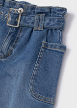 Load image into Gallery viewer, MAYORAL &lt;BR&gt;
Denim Trousers with belt &lt;BR&gt;
Light Denim &lt;BR&gt;
