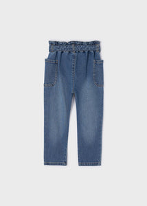 MAYORAL <BR>
Denim Trousers with belt <BR>
Light Denim <BR>