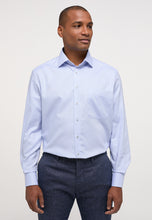 Load image into Gallery viewer, ETERNA &lt;BR&gt;
Check Twill Modern Fit Shirt &lt;BR&gt;
Blue &lt;BR&gt;
