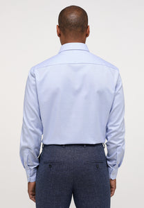ETERNA <BR>
Check Twill Modern Fit Shirt <BR>
Blue <BR>