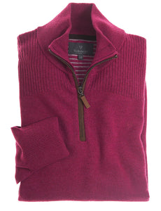 VEDONAIRE <BR>
Men's Half Zip Lambswool Knit with New Anti Pilling Finish <BR>