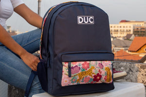DUC <BR>
Leopard Backpack <BR>
Navy <BR>
