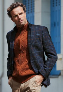 BROOK TAVERNER <BR>
Harris Tweed Sports Jacket <BR>
Aird Blue Check <BR>