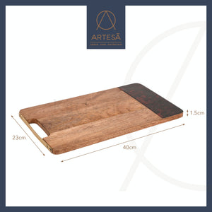 ARTESA <BR>
Rectangular Serving Board <BR>
Tortoise Shell Resin Edge <BR>