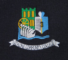 Load image into Gallery viewer, ATHLONE COMMUNITY COLLEGE &lt;BR&gt;
Crested Boy&#39;s V-Neck Wool Jumper &lt;BR&gt;
Navy &lt;BR&gt;
