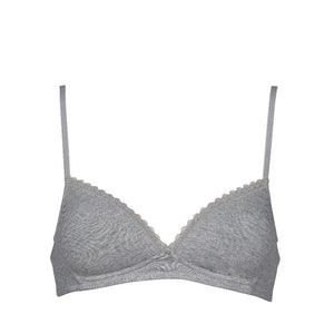 AFTER EDEN <BR>
2-Pack Cotton Bra, No Wire <BR>
Grey & Pink <BR>