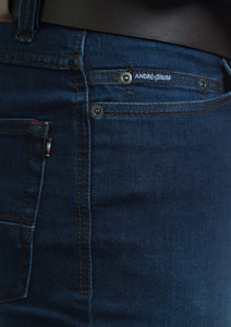 ANDRE <BR>
Denim Jeans <BR>
Solid Dark Blue <BR>