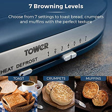 Load image into Gallery viewer, TOWER &lt;BR&gt;
Belle 2 slice Toaster &lt;br&gt;
Navy &lt;BR&gt;
