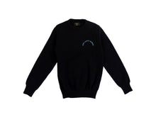 Load image into Gallery viewer, OUR LADY&#39;S BOWER &lt;BR&gt;
Crested Round Neck Acrylic Jumper &lt;BR&gt;
Navy &lt;BR&gt;
