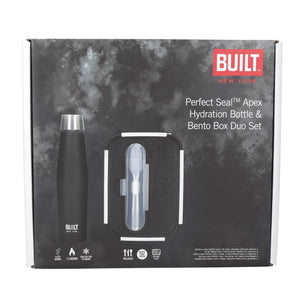 BUILT <BR>
Apex Insulated Water Bottle & Bento Lunch Box Set <BR> 
Black <BR>