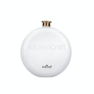 BARCRAFT <BR>
Stainless Steel Hip Flasks <BR>
White <BR>