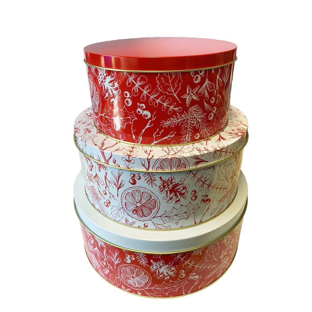 EDDINGTONS <BR>
Set of 3 Christmas Cake Tins <BR>