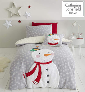 CATHERINE LANSFIELD <BR>
Cosy Snowman Duvet Cover Set <BR>
Grey <BR>