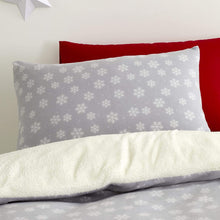 Load image into Gallery viewer, CATHERINE LANSFIELD &lt;BR&gt;
Cosy Snowman Duvet Cover Set &lt;BR&gt;
Grey &lt;BR&gt;
