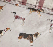 Load image into Gallery viewer, CATHERINE LANSFIELD &lt;BR&gt;
Country Dog Duvet Cover set &amp; Throw&lt;BR&gt;
Beige with Dog print&lt;BR&gt;
