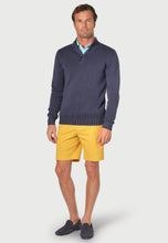 Load image into Gallery viewer, BROOK TAVERNER &lt;BR&gt;
Edmonds Cotton 1/4 Zip Sweater &lt;BR&gt;
Navy &lt;BR&gt;
