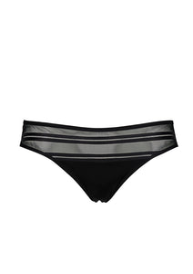 AFTER EDEN <BR>
Fenne Mesh Stripe Brief <BR>
Black <BR>