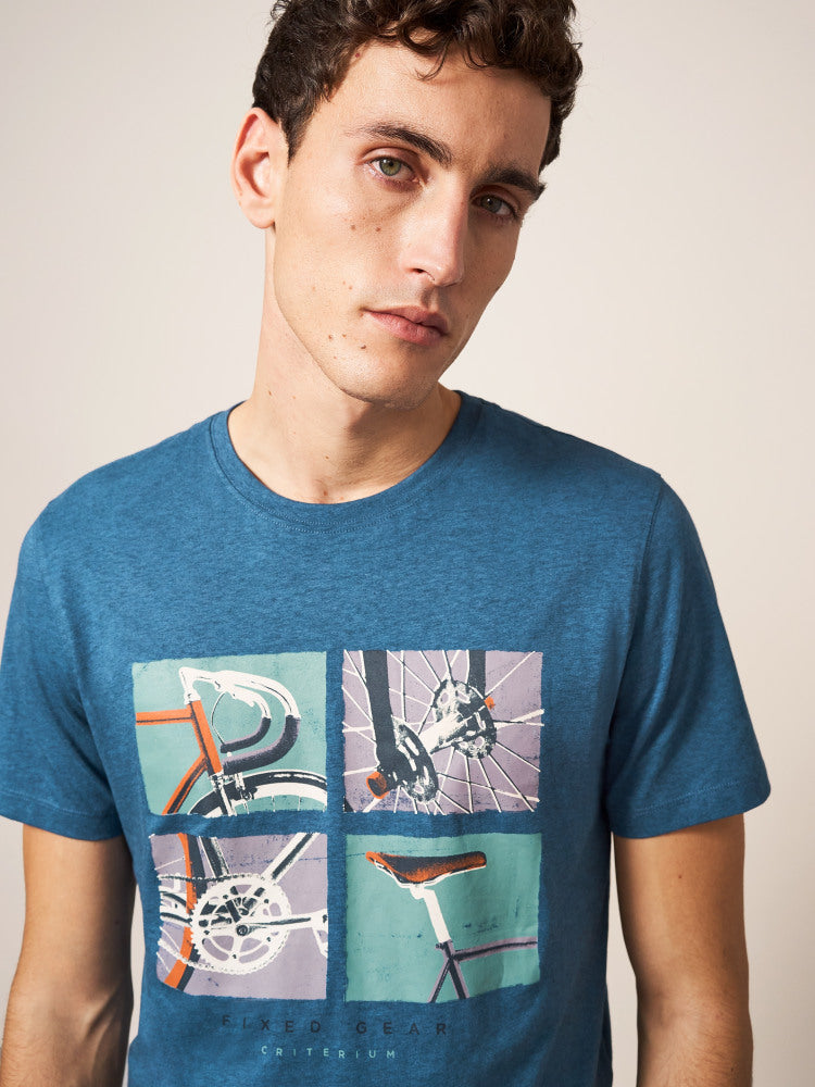WHITE STUFF <BR>
Mens Fixed Gear T Shirt <BR>
Blue <BR>