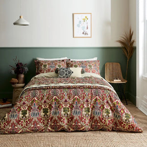 WILLIAM MORRIS <BR>
Granada Duvet Covet set <BR>
Red & Indigo <BR>