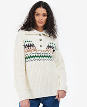 Load image into Gallery viewer, BARBOUR &lt;BR&gt;
Greenwell Collared, Buttoned Knit &lt;BR&gt;
Cream &lt;BR&gt;
