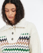 Load image into Gallery viewer, BARBOUR &lt;BR&gt;
Greenwell Collared, Buttoned Knit &lt;BR&gt;
Cream &lt;BR&gt;

