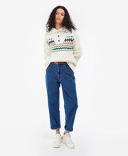 Load image into Gallery viewer, BARBOUR &lt;BR&gt;
Greenwell Collared, Buttoned Knit &lt;BR&gt;
Cream &lt;BR&gt;

