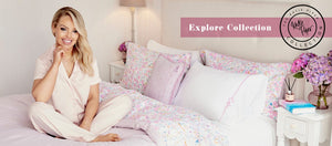 KATIE PIPER <BR>
Calm Daisy <BR>
Duvet Cover Sets, Throw & Embroidered Pillowcase <BR>