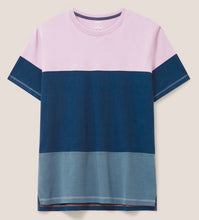 Load image into Gallery viewer, WHITE STUFF &lt;BR&gt;
Mens Linwood Colour Block T Shirt &lt;BR&gt;
Blue &amp; Pink &lt;BR&gt;

