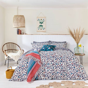 JOULES <BR>
Lynx Leopard Duvet Cover set <BR>
Chalk, Multi <BR>