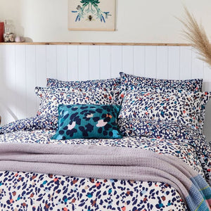 JOULES <BR>
Lynx Leopard Duvet Cover set <BR>
Chalk, Multi <BR>