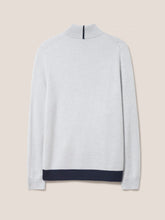 Load image into Gallery viewer, WHITE STUFF &lt;BR&gt;
Menswear Newport Funnel 1/4 zip Merino Sweater &lt;BR&gt;
Light Grey &lt;BR&gt;
