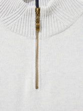 Load image into Gallery viewer, WHITE STUFF &lt;BR&gt;
Menswear Newport Funnel 1/4 zip Merino Sweater &lt;BR&gt;
Light Grey &lt;BR&gt;
