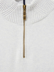 WHITE STUFF <BR>
Menswear Newport Funnel 1/4 zip Merino Sweater <BR>
Light Grey <BR>