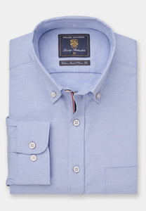 BROOK TAVERNER <BR>
Classic, Oxford, Button Down Collared Shirt <BR>
Blue <BR>