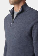 Load image into Gallery viewer, BROOK TAVERNER &lt;BR&gt;
Ricky 1/4 Zip Sweater &lt;BR&gt;
Blue &lt;BR&gt;
