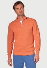 Load image into Gallery viewer, BROOK TAVERNER &lt;BR&gt;
Ricky 1/4 Zip Sweater &lt;BR&gt;
Salmon &lt;BR&gt;
