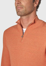 Load image into Gallery viewer, BROOK TAVERNER &lt;BR&gt;
Ricky 1/4 Zip Sweater &lt;BR&gt;
Salmon &lt;BR&gt;
