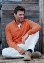 Load image into Gallery viewer, BROOK TAVERNER &lt;BR&gt;
Ricky 1/4 Zip Sweater &lt;BR&gt;
Salmon &lt;BR&gt;

