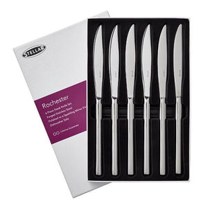 STELLAR <BR>
Rochester Polished Set Of 6 Steak Knives Gift Box <BR>