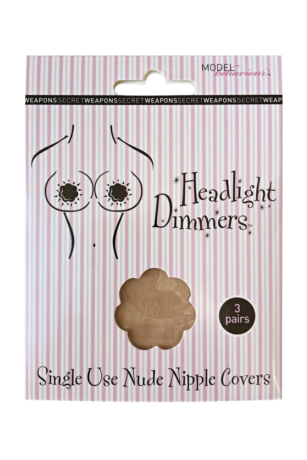 SECRET WEAPONS <BR>
3 Pairs of Headlight Dimmers/Nipple Covers <BR>
Nude <BR>