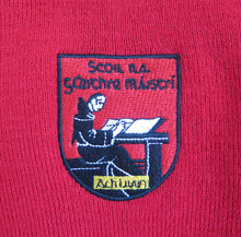 Load image into Gallery viewer, SCOIL NA GCEITHRE MAISTRI &lt;BR&gt;
V Neck, Acrylic Jumper &lt;BR&gt;
Red Crested &lt;BR&gt;

