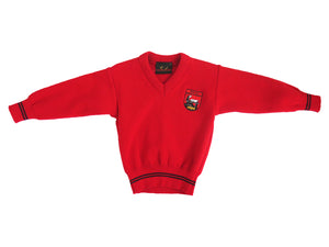 SCOIL NA GCEITHRE MAISTRI <BR>
Wool Jumper <BR>
Red Crested <BR>