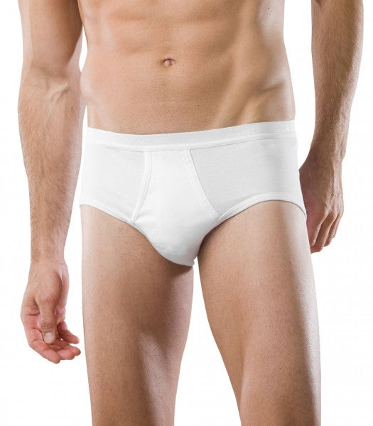 SCHEISSER <BR>
Fine Rib Sports Brief <BR>
White <BR>
