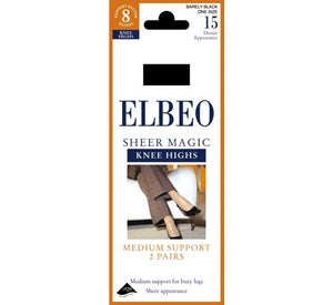 ELBEO <BR>
Medium Support Knee Highs <BR>
Cafe Creme <BR>