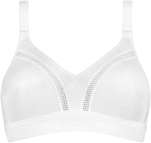 Load image into Gallery viewer, TRIUMPH &lt;BR&gt;
Triaction Workout Non-Wired Bra &lt;BR&gt;
White and Black &lt;BR&gt;
