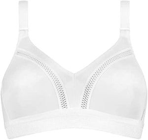 TRIUMPH <BR>
Triaction Workout Non-Wired Bra <BR>
White and Black <BR>