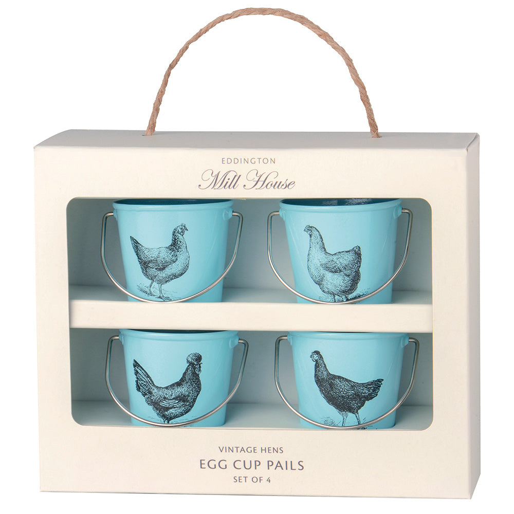 EDDINGTONS <BR>
Set of 4 Vintage Hen Egg Cup Pails <BR>