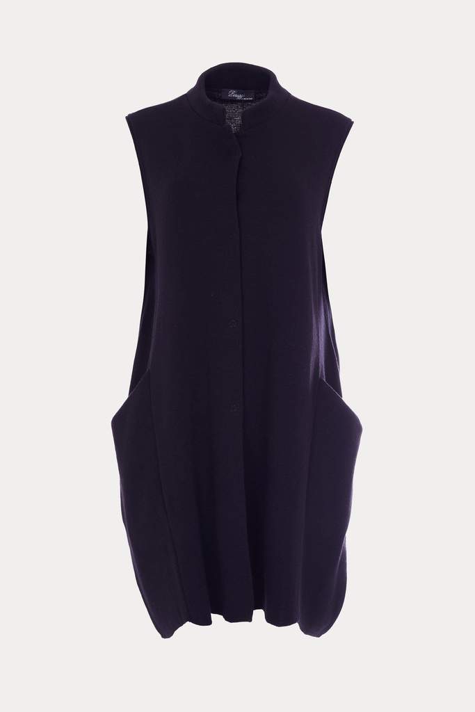 PERUZZI <BR>
Sleeveless Knit Gilet <BR>
Black <BR>