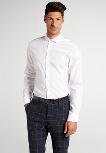 ETERNA<BR>
Long Sleeve Slim Fit Shirt <BR>
White <br>